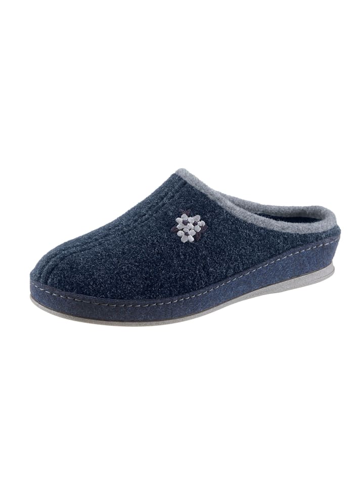 Pantoffel gefüttert in blau