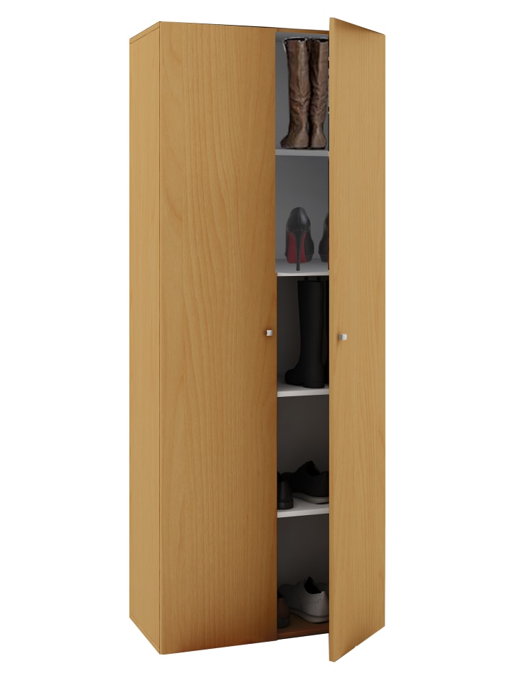 XL Holz Großer Schuhschrank Schuhkommode Vandol 5 in Buche