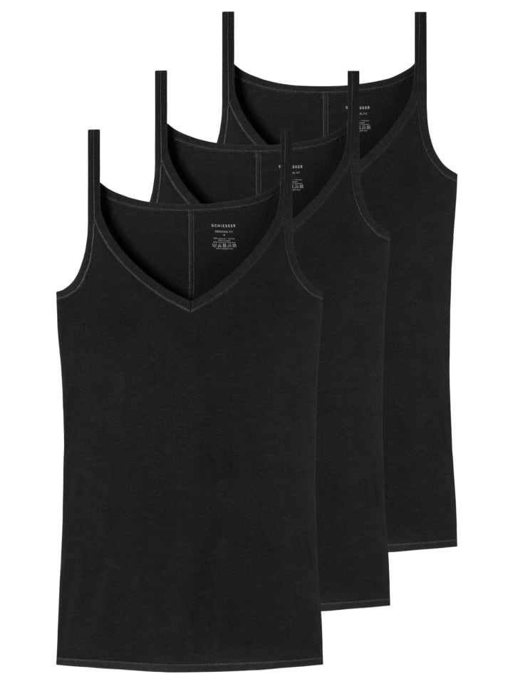 Spaghetti Top Personal Fit in Schwarz