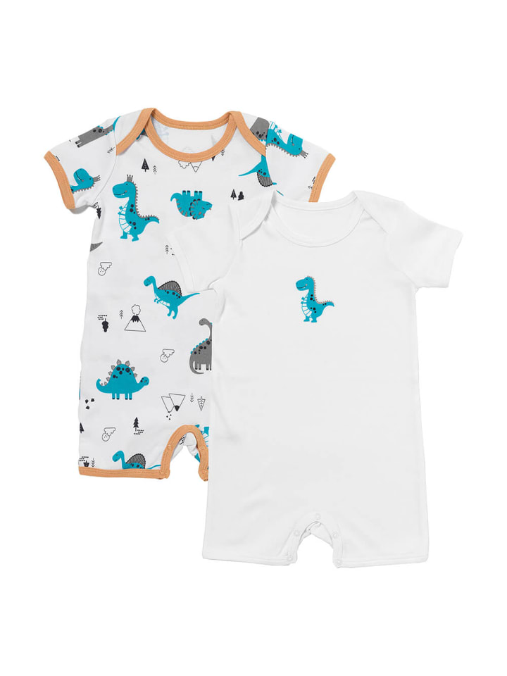 Bio Baby-Strampler kurzarm 2er-Pack in Hellblau