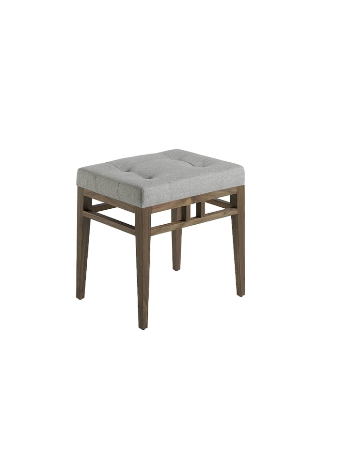 Bank 5027 in Walnuss / Grau – (B)48 x (H)36 x (T)46 cm