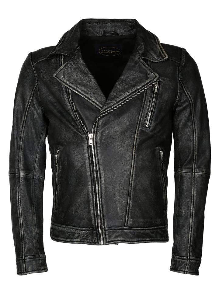 Lederjacke 8208 in schwarz