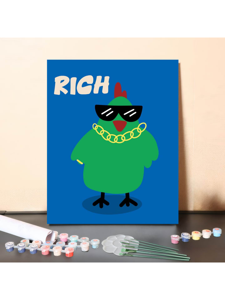 DIY Malen nach Zahlen Set-"Rich Chicken"