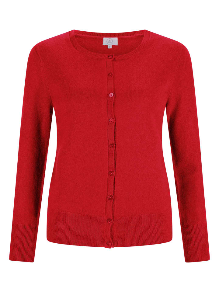 Cardigan Rundhals in Rot