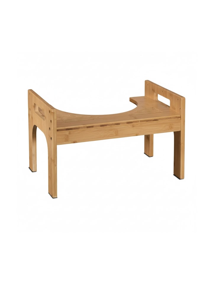 Toilettenhocker in Natur - (B)45,5 x (H)28,5 x (T)28,5 cm
