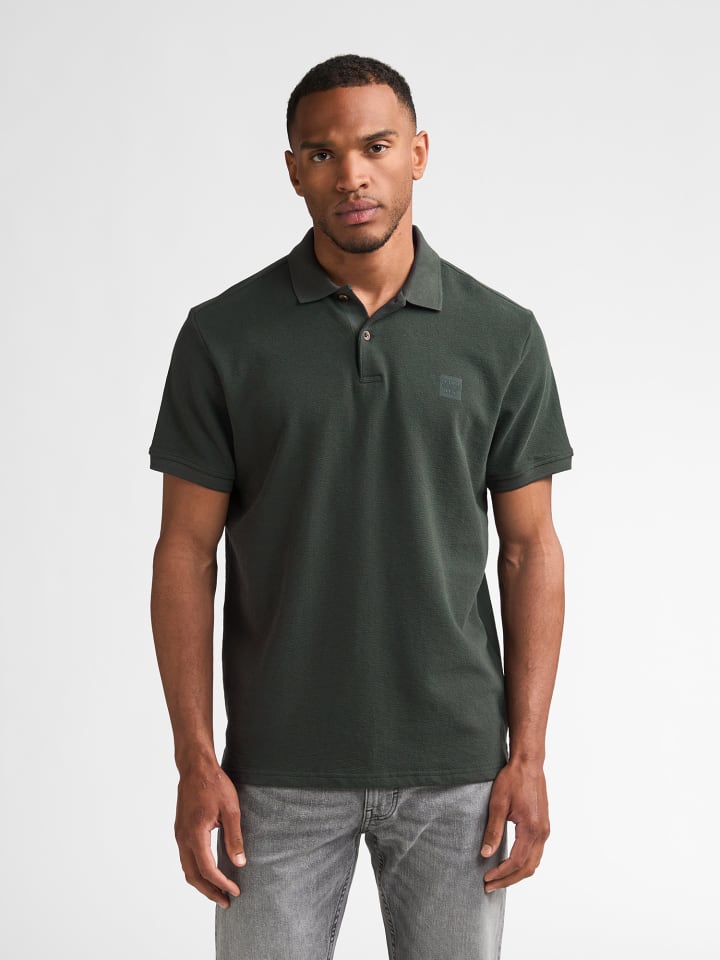 Piqué-Poloshirt aus Baumwolle millhouse in Grün