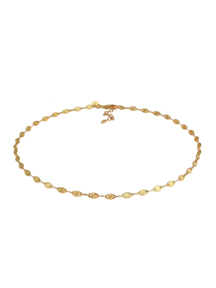 Halskette 925 Sterling Silber Plättchen, Valentino Chain in Gold