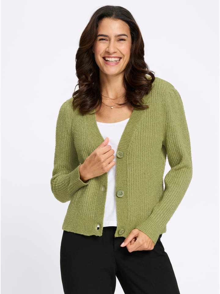 Strickjacke in schilf-meliert