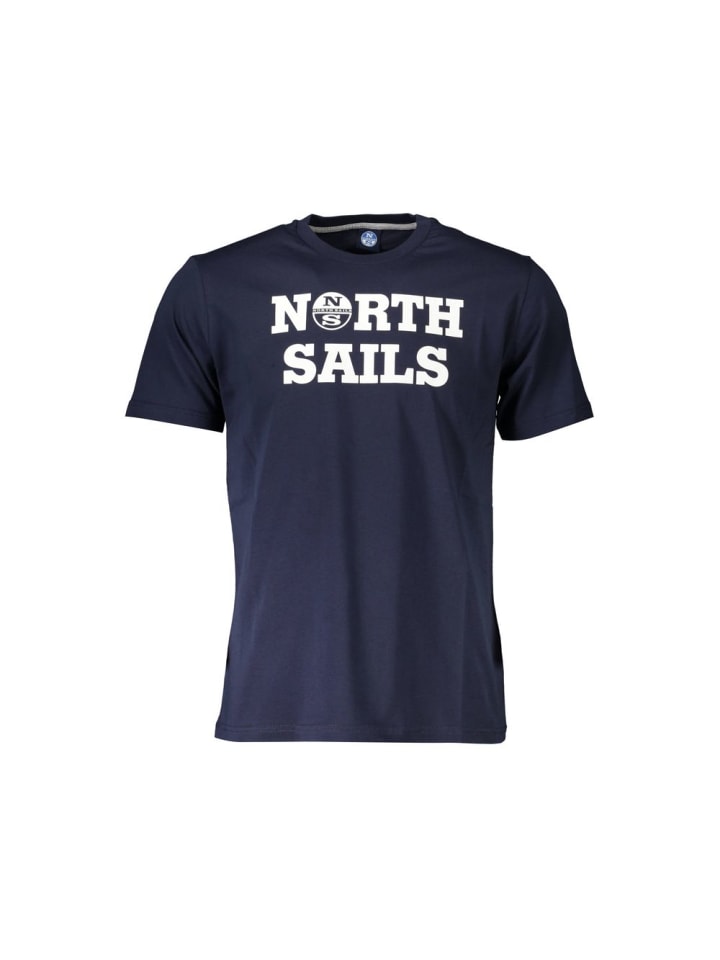 Blau Baumwolle Herren T-Shirt