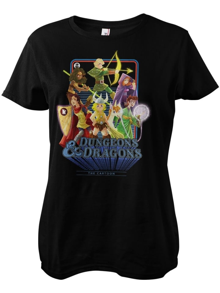Shirt "Dungeons & Dragons - The Cartoon Girly Tee" in Schwarz