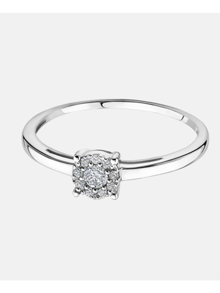 Ring aus 375 Weißgold mit Diamant