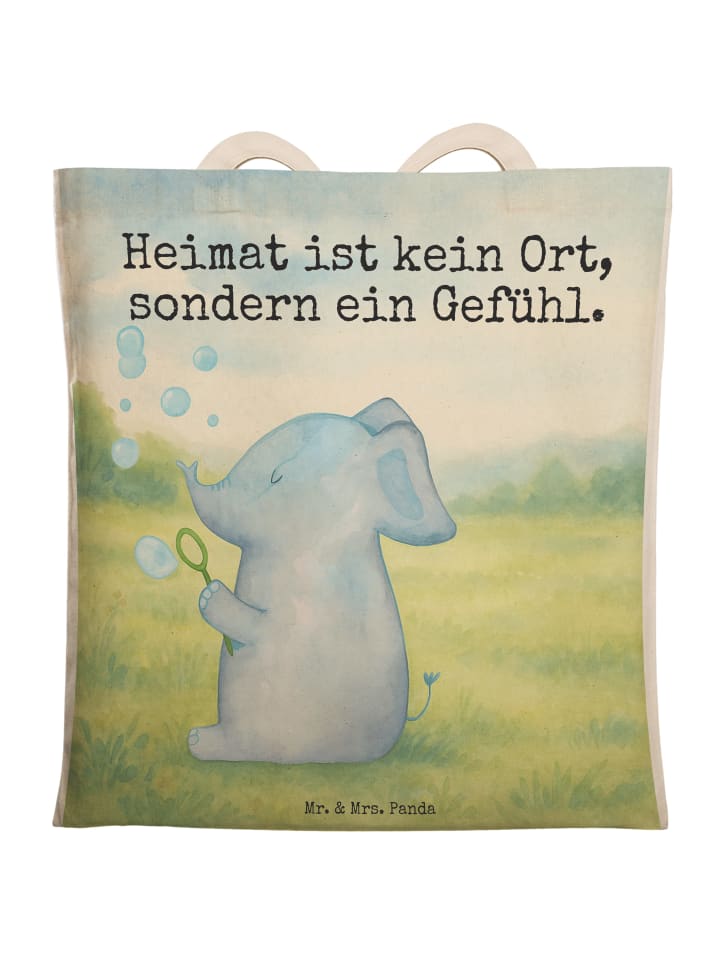 Einkaufstasche Elefant Seifenblasen Design mit ... in Weiß