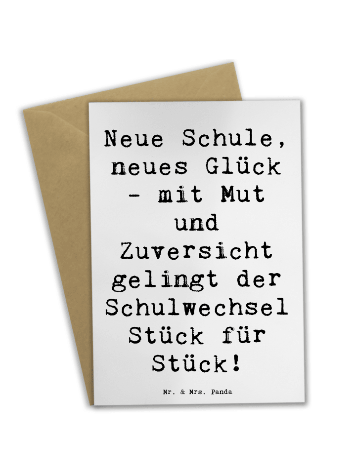 Grußkarte Spruch Einen Schulwechsel bewältigen ... in Weiß