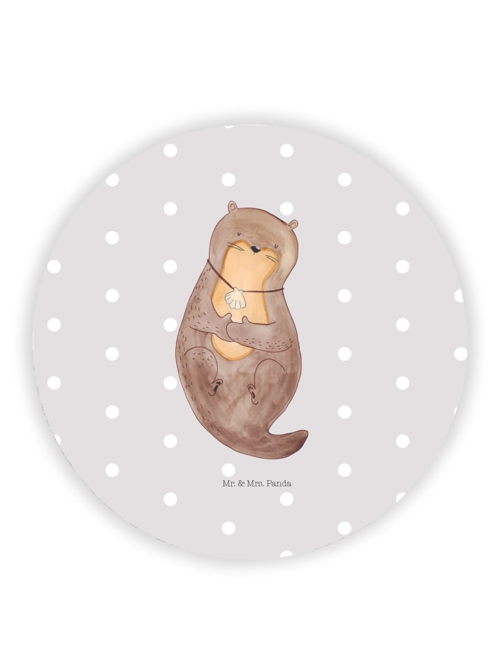 Magnet Otter Muschel ohne Spruch in Grau Pastell