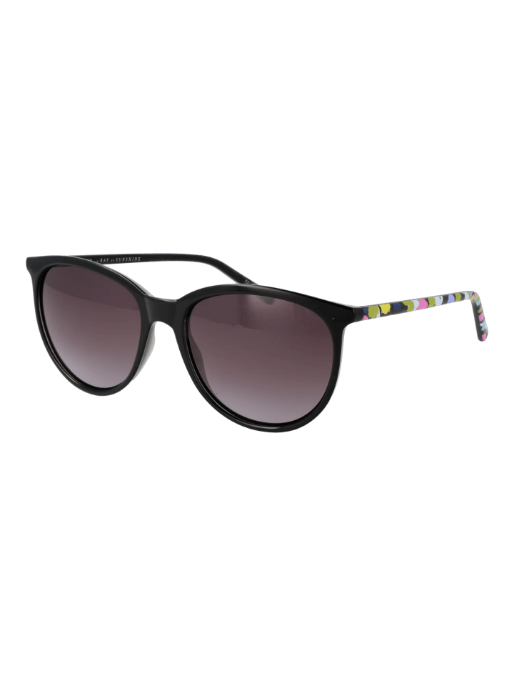 Frauen Sonnenbrille Rund Schwarz
