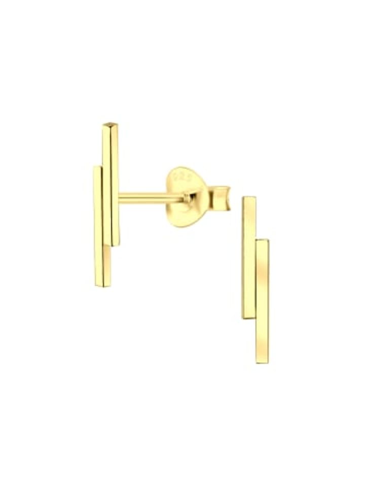 Ohrringe - Ohrstecker STAB doppelt in Gold aus 925 Silber - 2-tlg.
