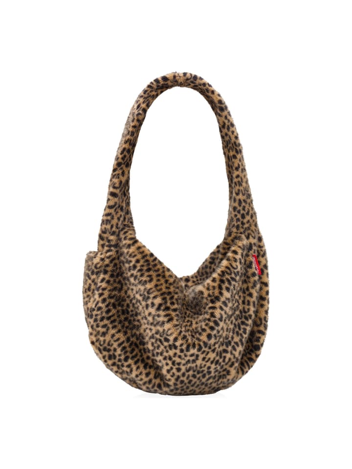 Moonbag Schultertasche 48 cm leo fake fur