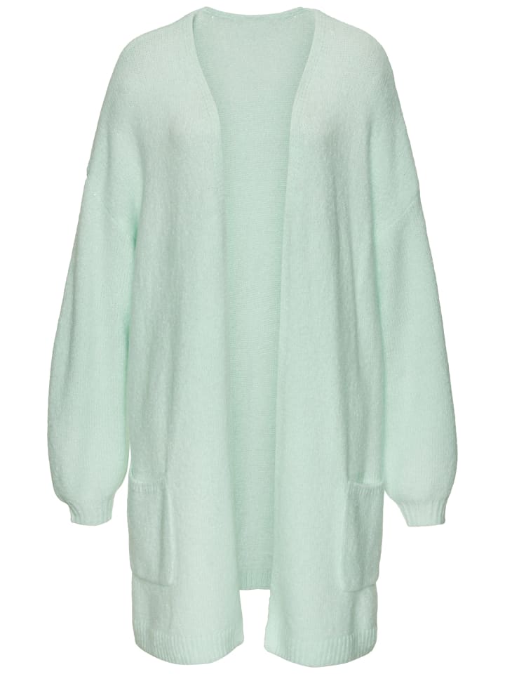 Longstrickjacke in mint