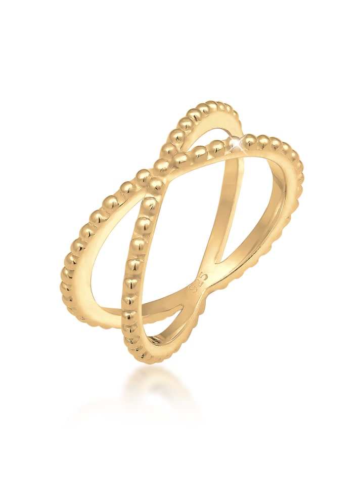 Ring 925 Sterling Silber Kugel in Gold