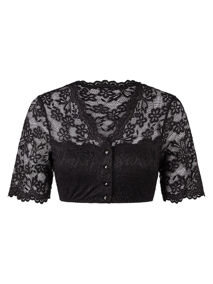 Dirndlbluse halbarm in schwarz