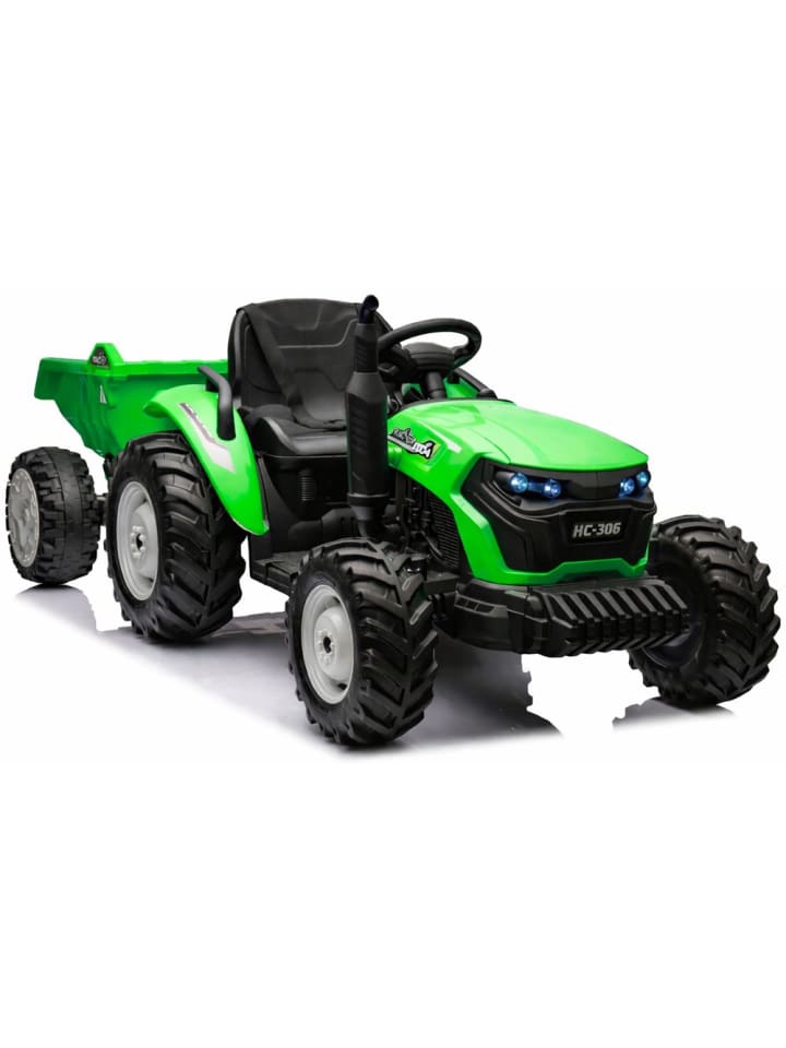 HC-306 Batteriebetriebener Traktor mit Anhängerlicht Grün 24V