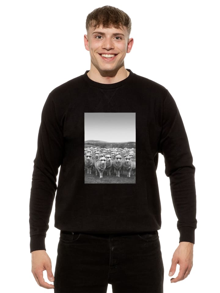 Sweatshirt Schafe in Schwarz