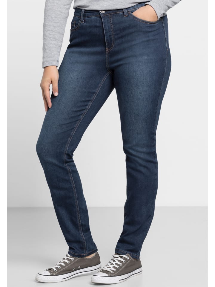 Stretch-Jeans in dark blue denim
