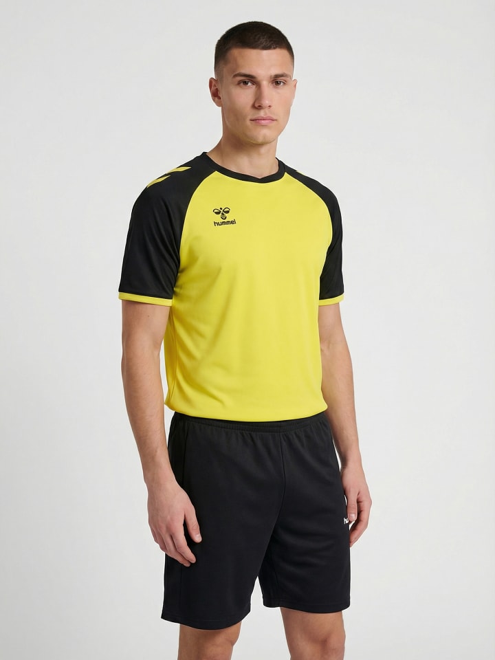 T-Shirt Raglanärmel Hmlmatch Erwachsene in BLAZING YELLOW/BLACK