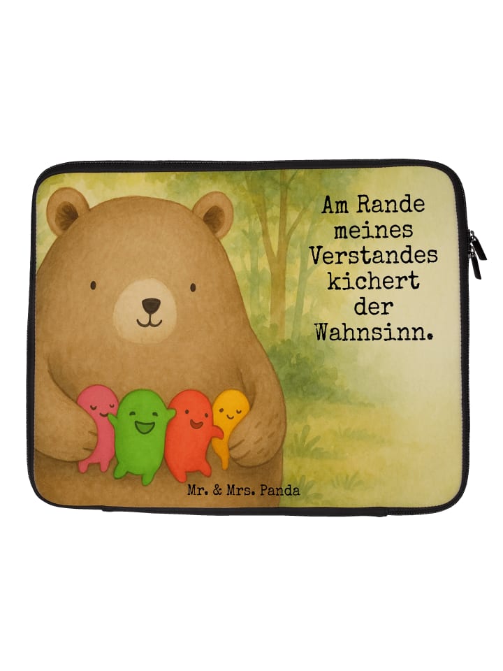 Laptoptasche Bär Gefühl Design mit Spruch in Weiß