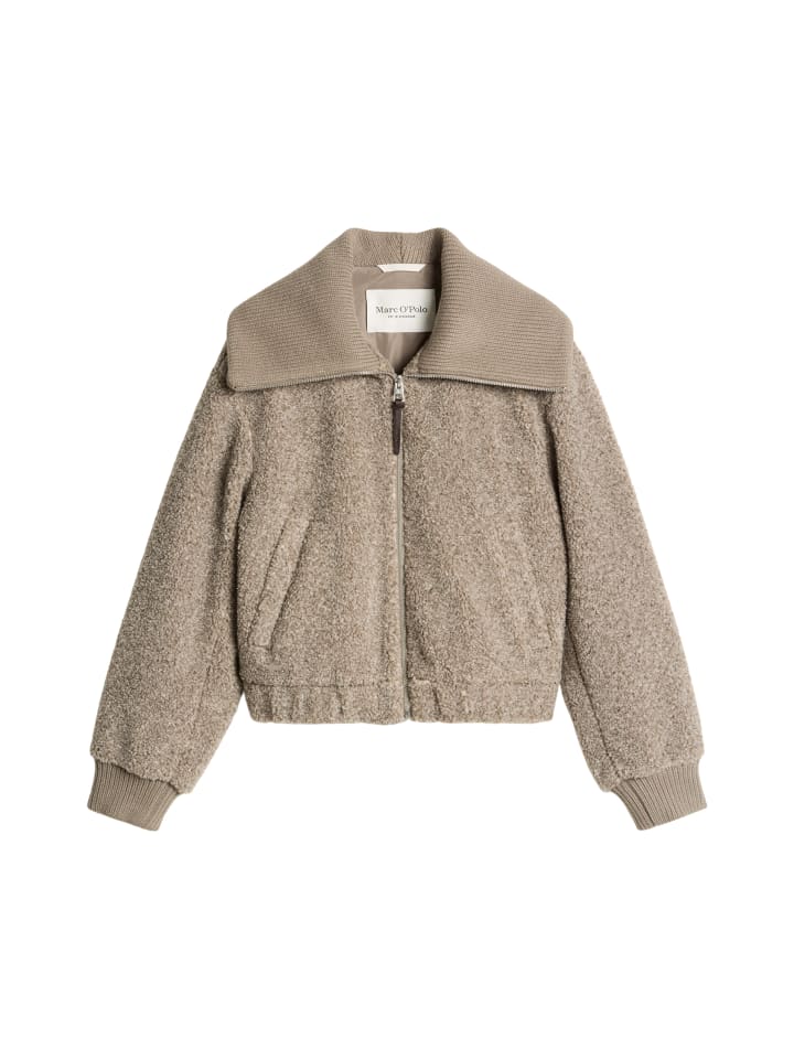 Teddy-Blouson regular in Stone Taupe Melange