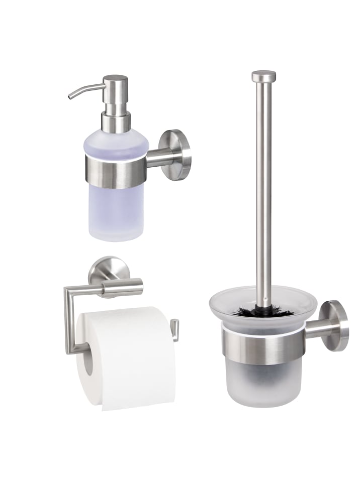 Badezimmer Zubehör-Set PIAZZA 3tlg. ca. 14,5 x 35 x 11,5 cm (B/H/T)