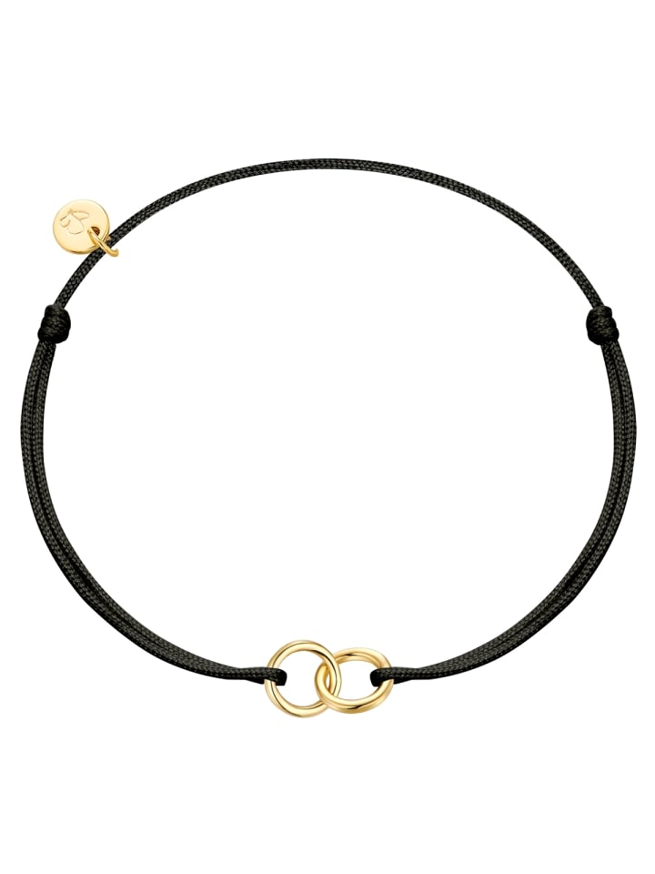 Armband aus Textil und Sterling Silber in gelbgold