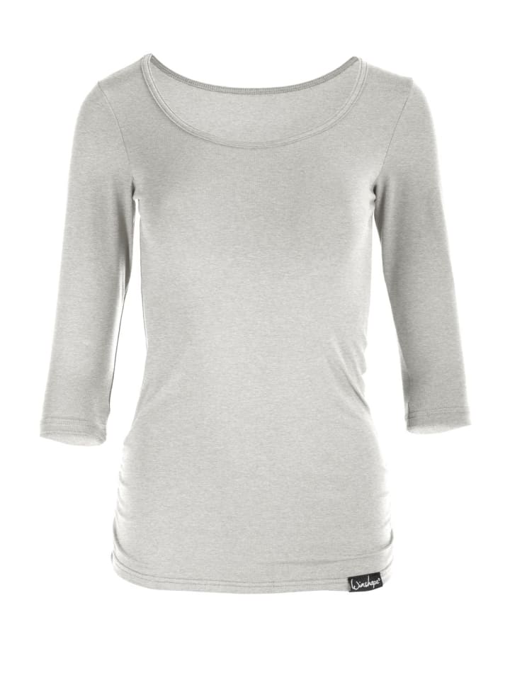 3/4-Arm Shirt WS4 in grey melange