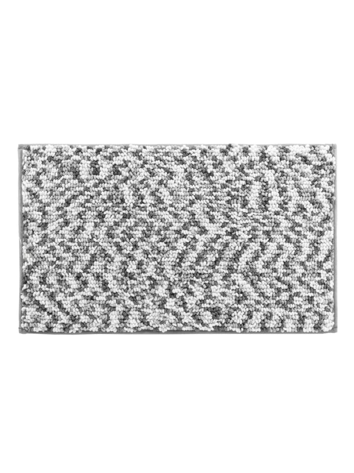 Badezimmermatte aus Mikrofaser FRIZA in Grau, 45 x 75 cm