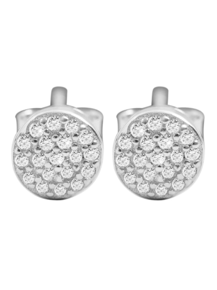 Damen Ohrringe – Ohrstecker aus 925 Silber mit Zirkonia in silber