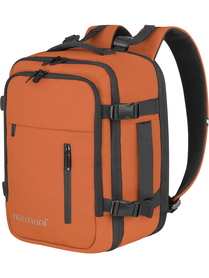 Erweiterbarer Handgepäck-Rucksack 20 Liter Nikaho in Orange