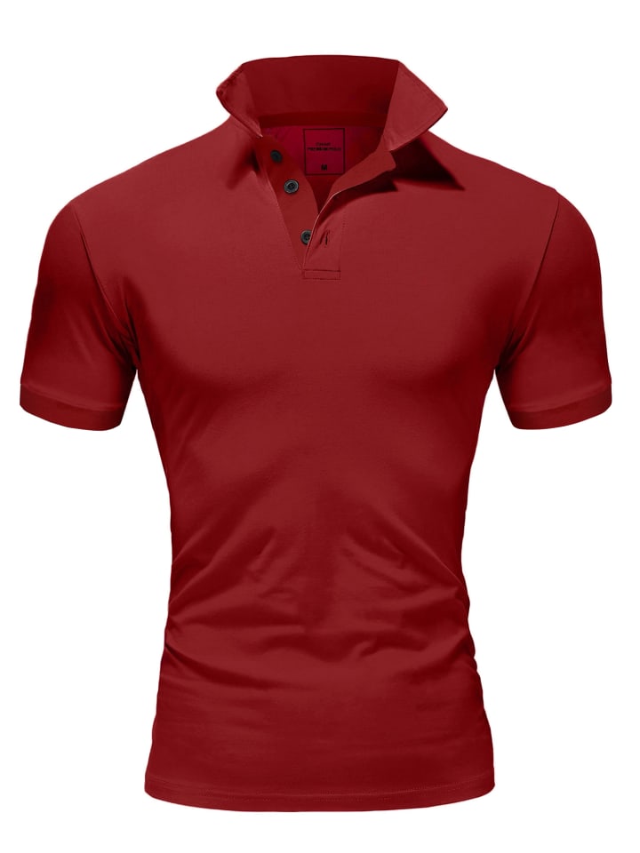 Basic Kurzarm Poloshirt MAINE in Bordeaux