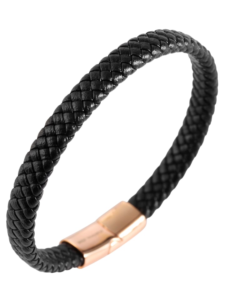 Unisex Armband – Textilarmband aus Leder 20 cm in schwarz