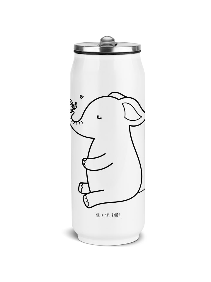 Thermobecher Elefant Biene ohne Spruch in Weiß