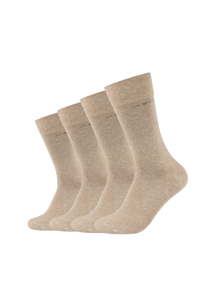 camano Socken für Damen und Herren Businesssocken Komfortbund Bequem  Langlebig Baumwolle Soft mit verstärktem Fersen- und Zehenbereich 4er Pack  ca-soft in sand melange günstig kaufen | limango