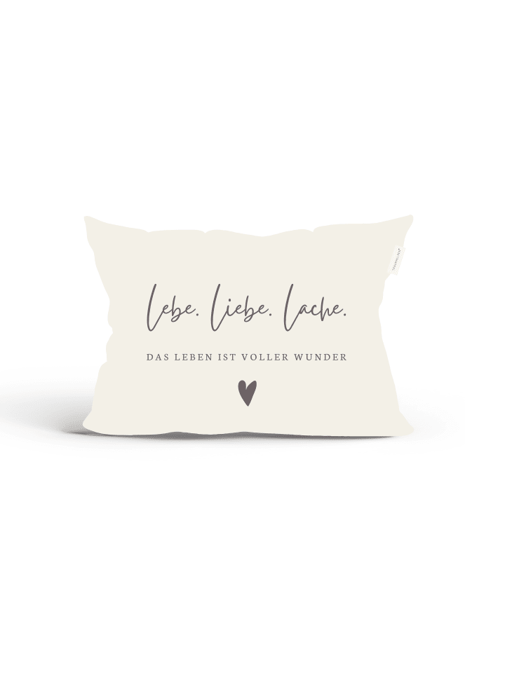 Duftkissen Lavendel " Lebe Liebe Lache" in Creme