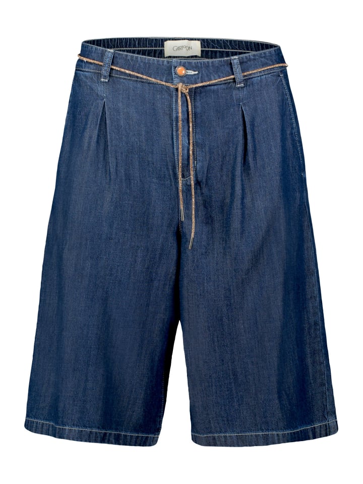 Bermuda mit Bindegürtel in Blau