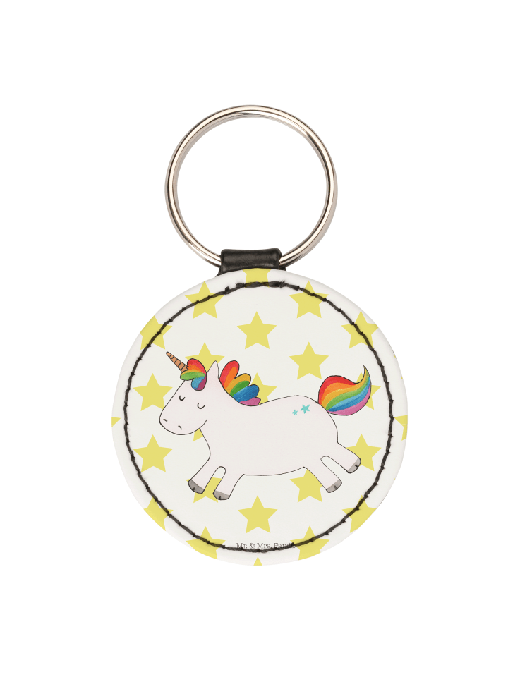 Schlüsselanhänger Einhorn Happy ohne Spruch in Weiß