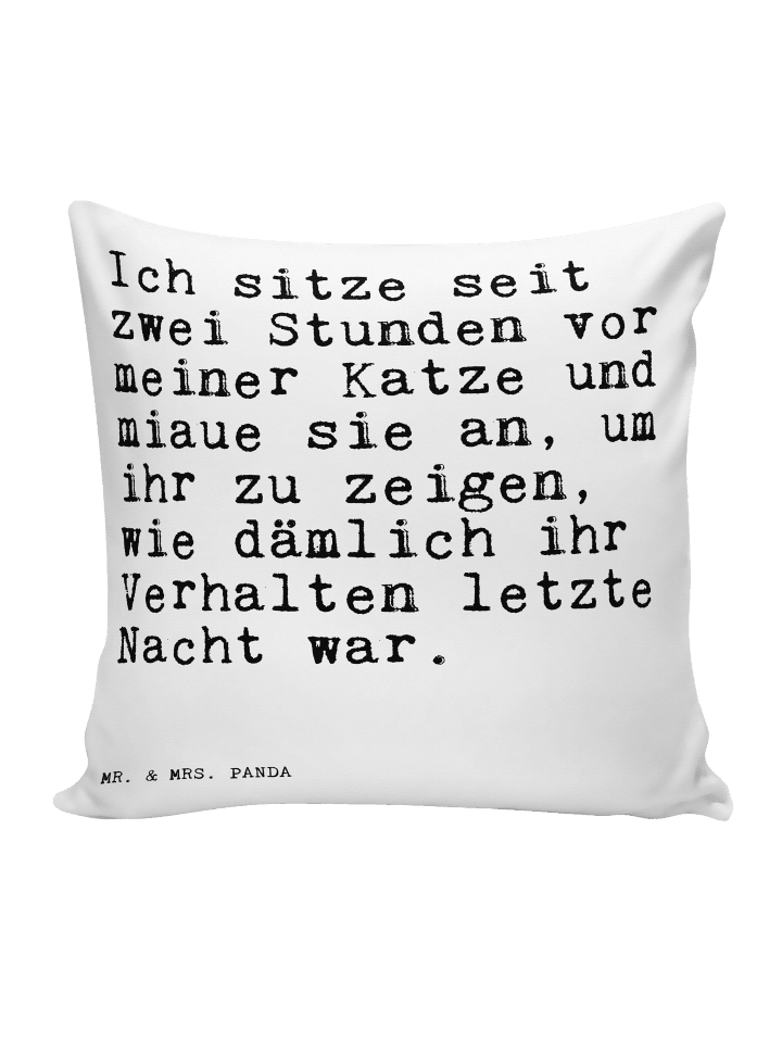 Kuschelkissen 40x40 Ich sitze seit zwei... mit ... in Weiß