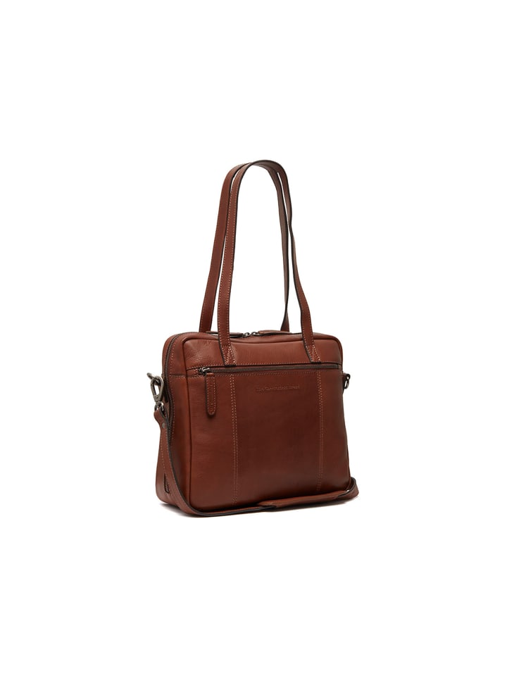 C48.1244 Puglia Schultertasche Laptoptasche Soft Glass Leder in cognac