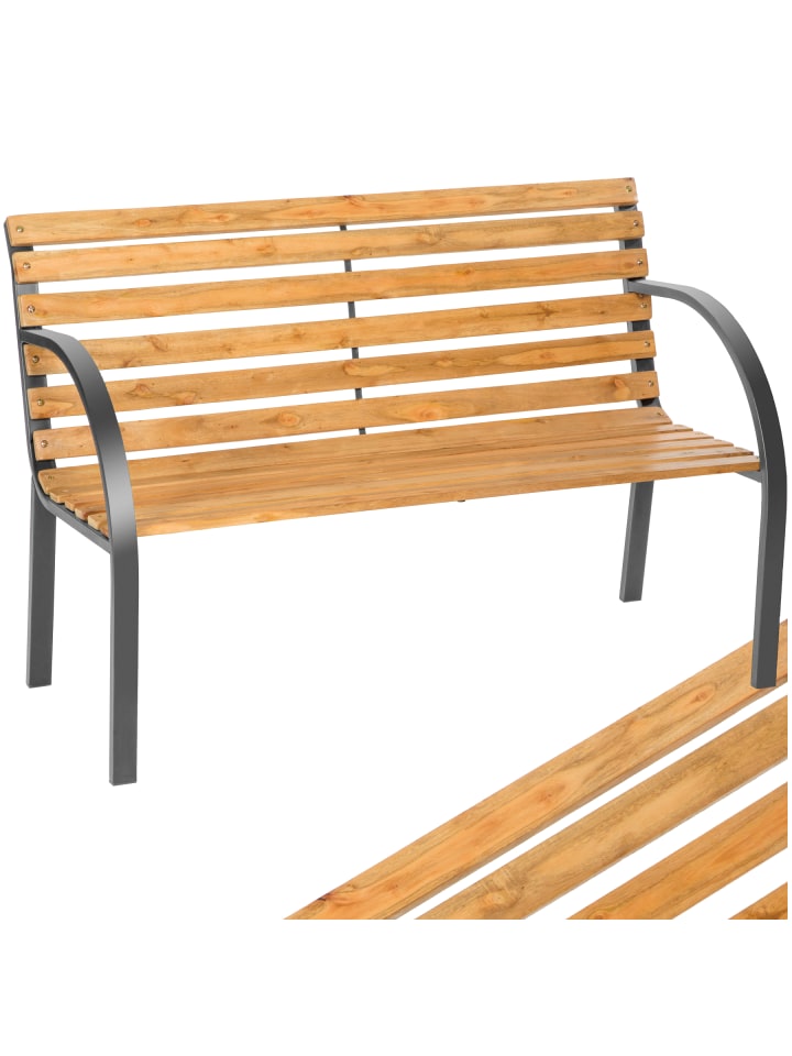 Holzbank mit 2 Sitzplätzen, Maße 119,5 x 62 x 83 cm, wetterfest