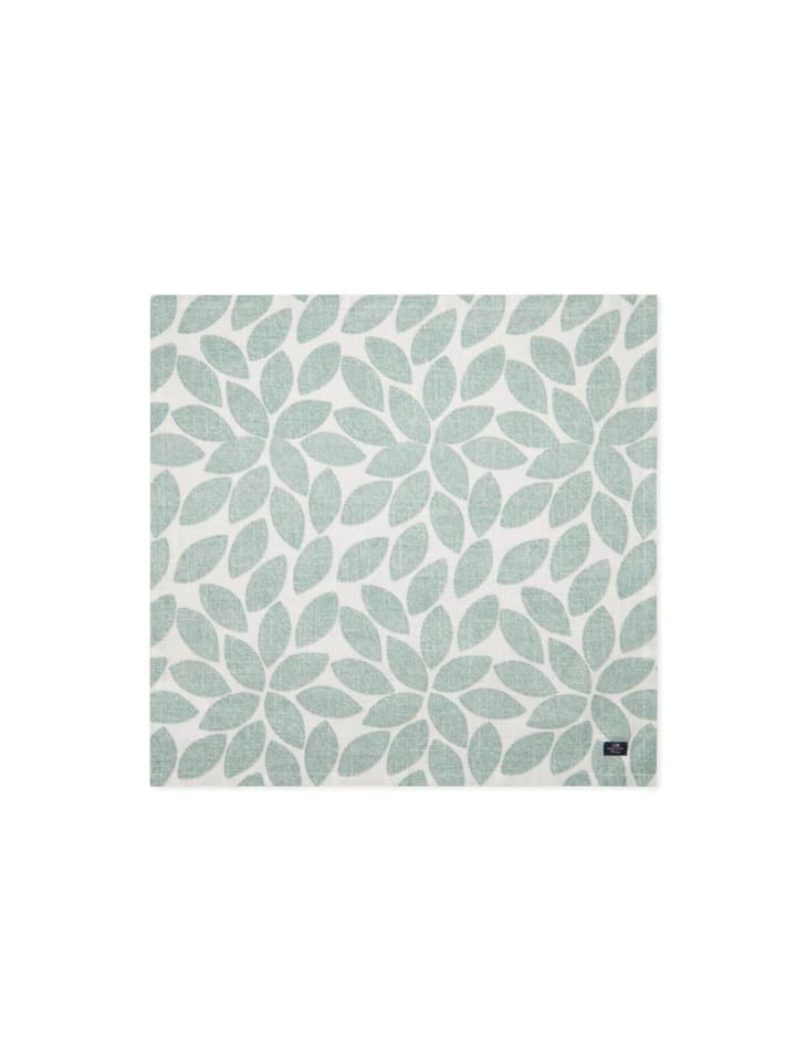Serviette Leaves in Weiß | Grün
