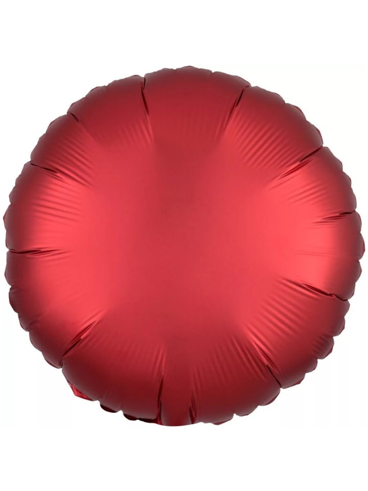 Farbe Dark Red Roter runder Folienballon 43 cm