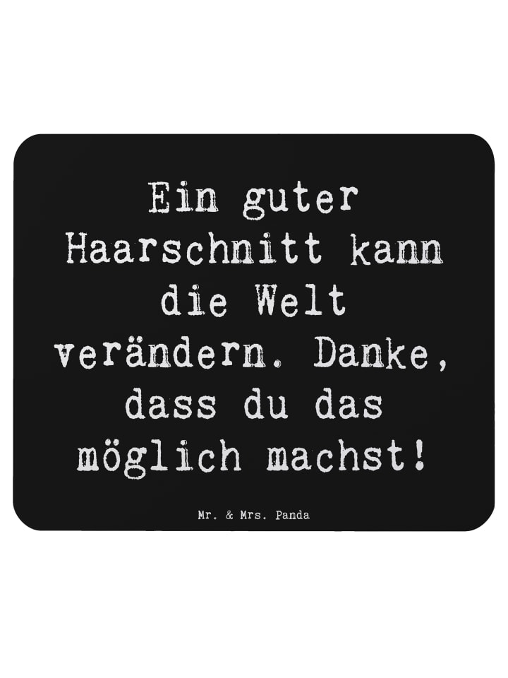 Mousepad Spruch Friseur Wunder mit Spruch in Schwarz