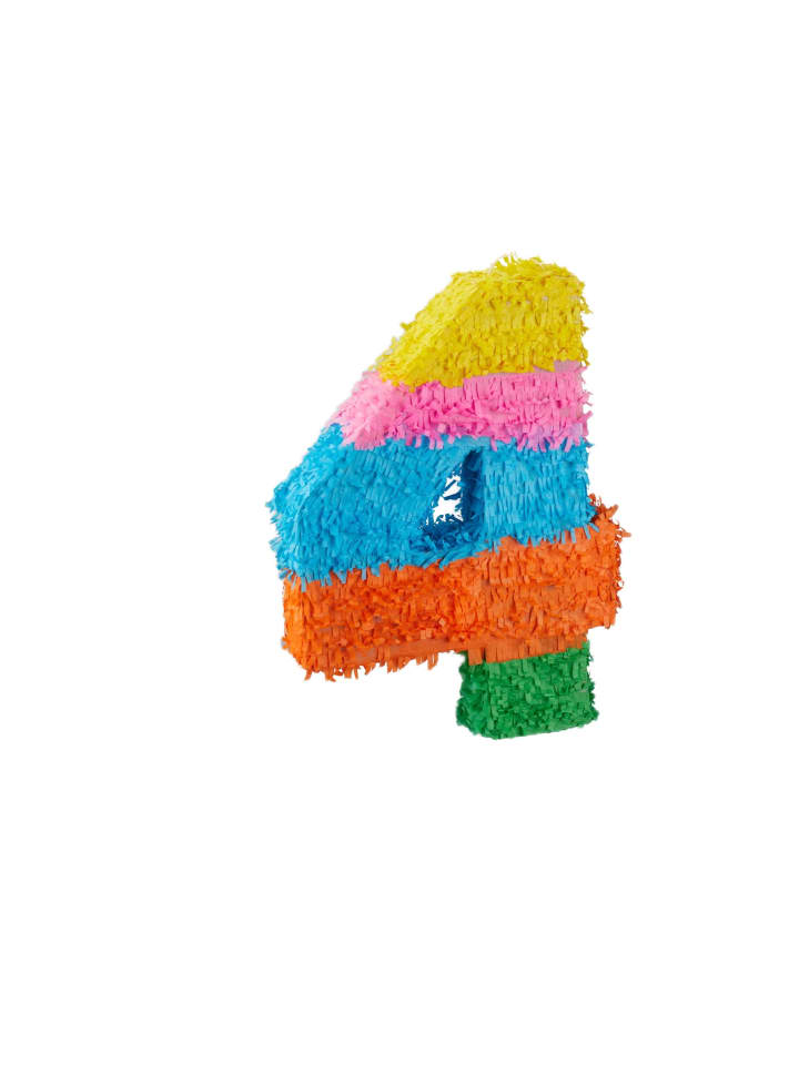 4tlg. Pinata Set "Zahl 4" in Bunt